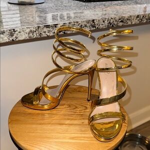 Aldo Metallic Gold Spiral Heels